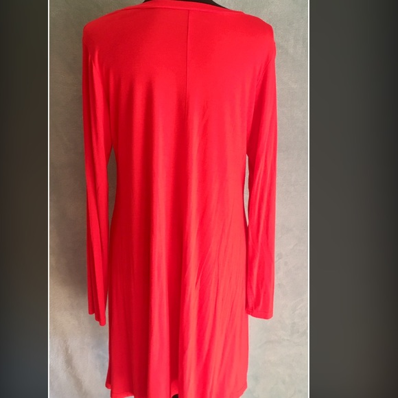 Red Long Sleeve Swing Dress Size L - Picture 4 of 5